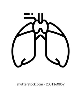 thymus endocrinology line icon vector. thymus endocrinology sign. isolated contour symbol black illustration