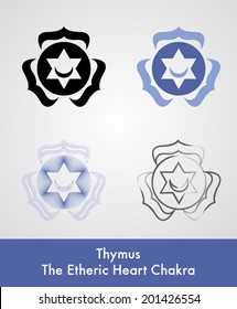 Thymus - the etheric heart vector symbol illustration