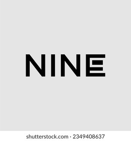 Thypography of NINE with Negatife Space 9