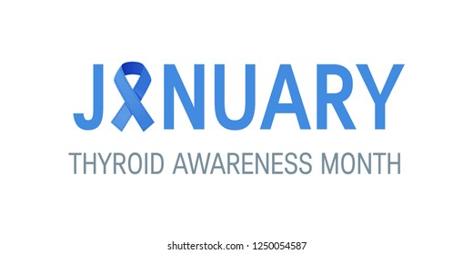 Thyroid awareness month concept for web banners etc. Rectangular typography design made of word January, vector
