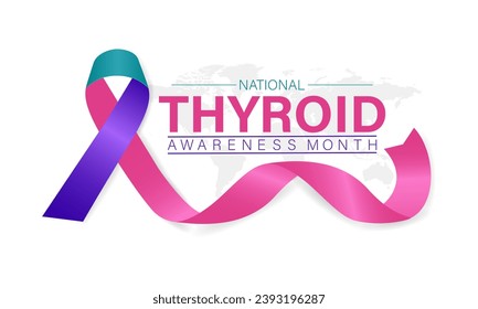 Thyroid awareness month is every year in  January. Banner, Holiday, poster, card and background design Template.