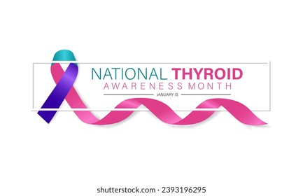 Thyroid awareness month is every year in  January. Banner, Holiday, poster, card and background design Template.