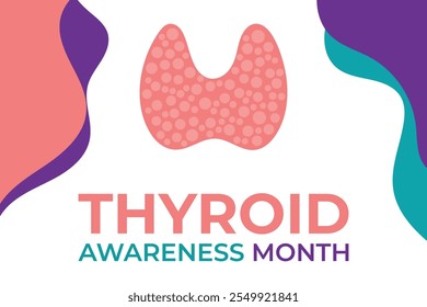 Thyroid awareness month is every year in January. Banner, Holiday, poster, card and background design Template.