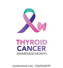 Thyroid awareness month is every year in January. Banner, Holiday, poster, card and background design Template.