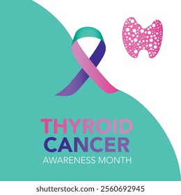 Thyroid awareness month is every year in January. Banner, Holiday, poster, card and background design Template.