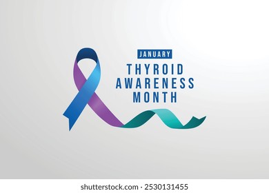 Thyroid Awareness Month vector design template good for celebration usage. Thyroid Awareness Month design. vector ribbon. flat design. eps 10.