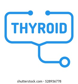 Thyroid. Badge with stethoscope icon. Flat vector illustration on white background. 