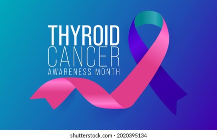 Thyroid Cancer awareness month is observed every year in September, it occurs when cells in thyroid undergo genetic changes. The mutations allow the cells to grow and multiply rapidly. Vector art