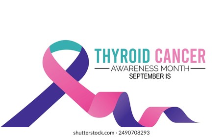 Thyroid Cancer Awareness Month is observed every year on September.Holiday concept. background, placard, banner design template Vector illustration background design.