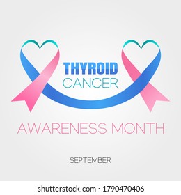 Thyroid Cancer Awareness Month Vector Illustration