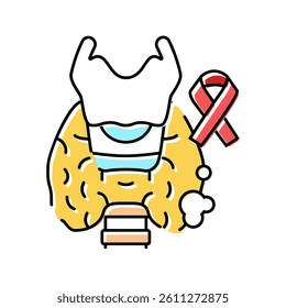 thyroid cancer color icon vector. thyroid cancer sign. isolated symbol illustration