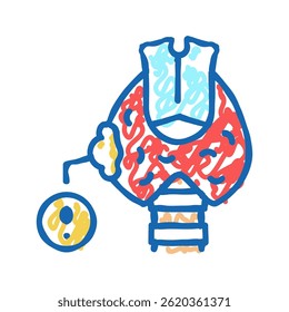 thyroid cancer doodle icon sketch vector. thyroid cancer sign. isolated symbol illustration