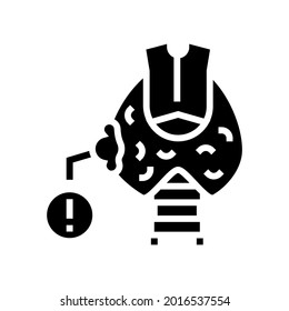 thyroid cancer glyph icon vector. thyroid cancer sign. isolated contour symbol black illustration