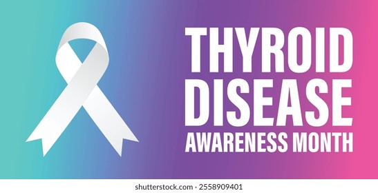 Thyroid Disease awareness month is every year in January. Banner, Holiday, poster, card and background design Template.