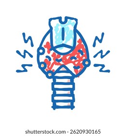 thyroid disorder disease doodle icon sketch vector. thyroid disorder disease sign. isolated symbol illustration