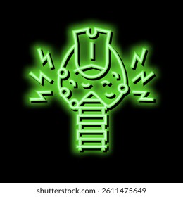 thyroid disorder disease neon light sign vector. thyroid disorder disease illustration