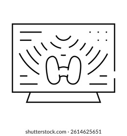 thyroid gland diagnostic line icon vector. thyroid gland diagnostic sign. isolated contour symbol black illustration