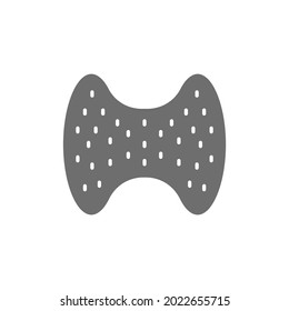 Thyroid gland, human organ, laryngeal grey icon.