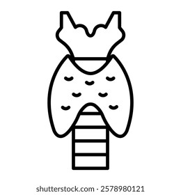 Thyroid gland icon Black and white logo