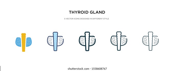 thyroid gland icon in different style vector illustration. two colored and black thyroid gland vector icons designed in filled, outline, line and stroke style can be used for web, mobile, ui