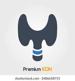 Icono de la glándula tiroides - Ilustración vectorial minimalista