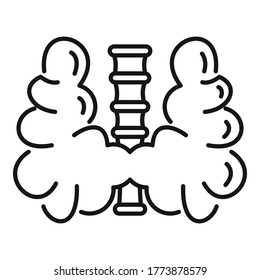Thyroid gland icon. Outline thyroid gland vector icon for web design isolated on white background