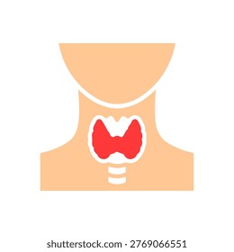 Thyroid gland icon showing endocrine system function and hormonal imbalance conditions.