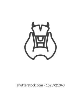 Thyroid gland line icon. linear style sign for mobile concept and web design. thyroid organ outline vector icon. Symbol, logo illustration. Vector graphics