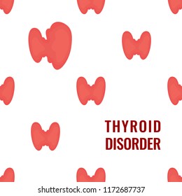 Thyroid gland pattern on white background. Human body organs anatomy icon. Thyroid diagram scheme sign. Medical concept. Isolated vector illustration.