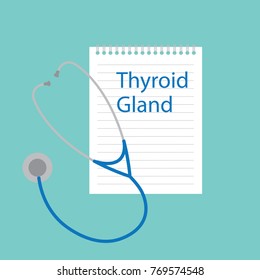 thyroid gland written in notebook- vector illustration