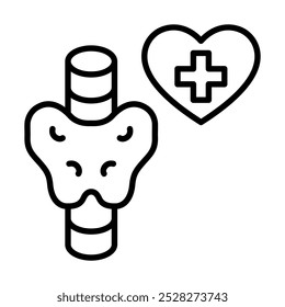 Thyroid Health icon line vector illustration