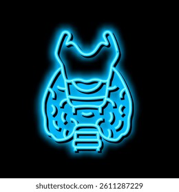 thyroid human organ neon light sign vector. thyroid human organ illustration