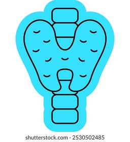 Icono de la tiroides, anatomía humana del cuerpo