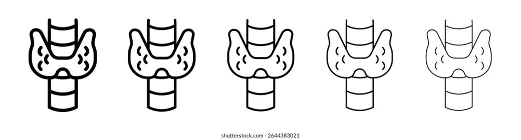 Thyroid icon graphic set. trendy stroke line style