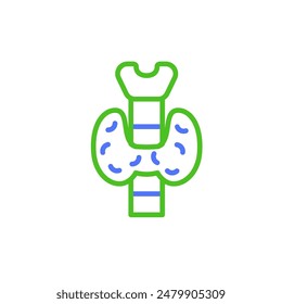Thyroid icon, human anatomy body