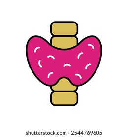 Icono de la tiroides aislado en un fondo blanco. Ilustración vectorial.
