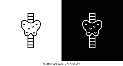 Icono de la tiroides - estilo de línea. diseño de Plantilla de símbolos