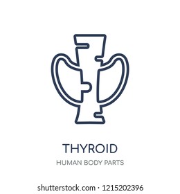 Thyroid icon. Thyroid linear symbol design from Human Body Parts collection.