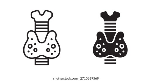 Icono de la tiroides, icono del estilo del contorno para el Sitio web o el App móvil, gráficos del Vector