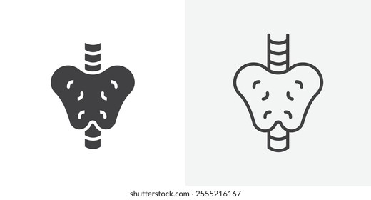 Thyroid icon. outlined vector style.
