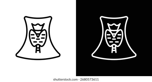 Thyroid icon. Simple thin line, outline vectors