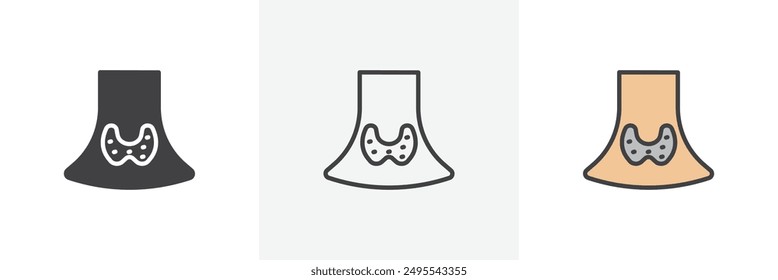Thyroid icon symbol collection on white background.