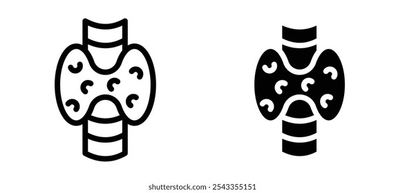 Thyroid icon symbol collection on white background.