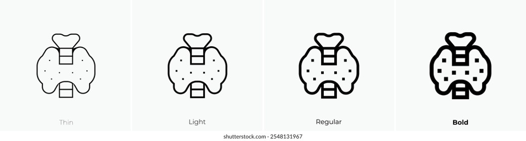 thyroid icon. Thin, Light Regular And Bold style design isolated on white background