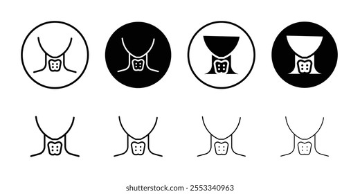 Ícone da tireoide Conjunto de ilustrações do vetor de linha fina