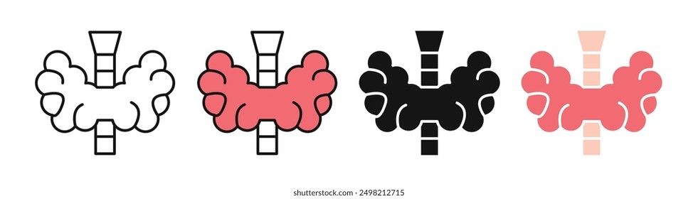 thyroid iconicon vector collection in outlined and solid style