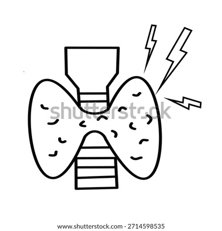 thyroid issue imbalance problem symbol line icon medical