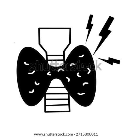 thyroid issue imbalance problem symbol medical black silhouette