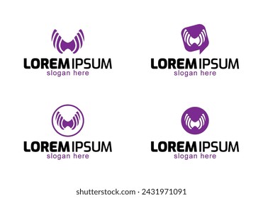 thyroid logo icon flat vector. 
