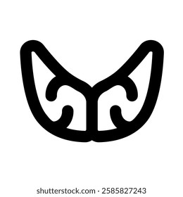 thyroid outlined black style icon